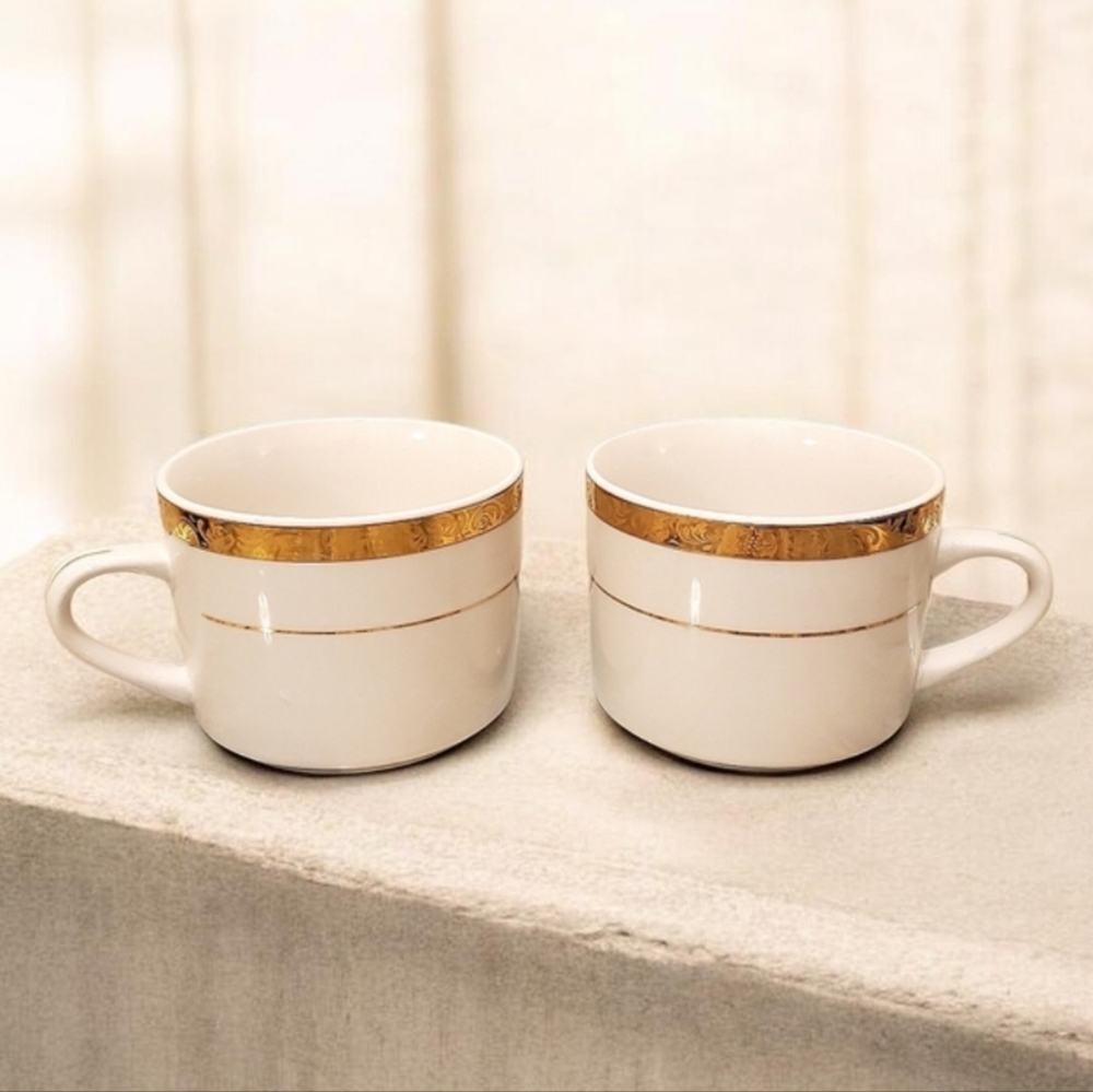 Sango empress white and gold mug set 8453